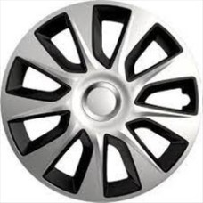 WHEEL COVERS STRATOS SILVER & BLACK 16   CBX